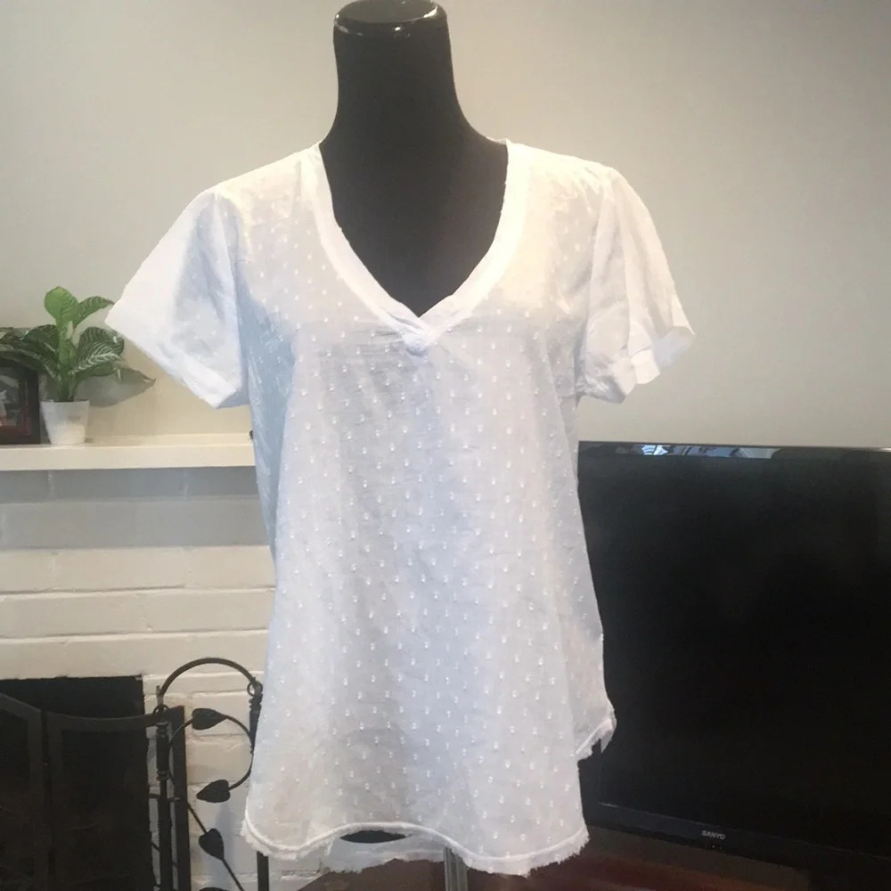 Bella Dahl Linen textured Raw Hem Tee